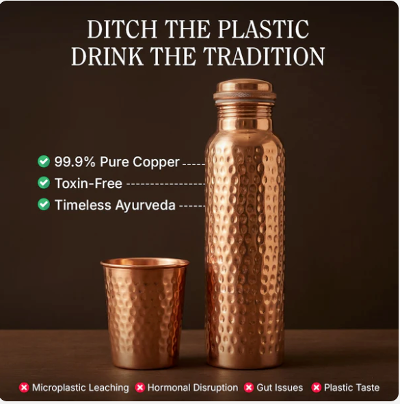 Cupria™ Botella de agua de cobre